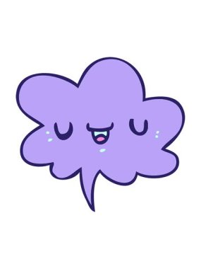 Konuşma baloncuğu ile mutlu çizgi film suratının hareketli baskısı