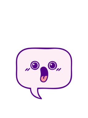 Parlak renkli bir konuşma baloncuğunun tatlı çizgi filminin zıplama hareketi animasyonu