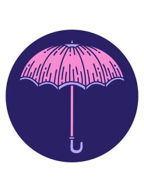 Bir şemsiye tasarımının ikonik dövme biçiminin canlandırma efekti