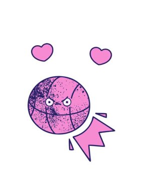 dönen kalpler eski grunge desenli basketbol çizgi filminin animasyonu