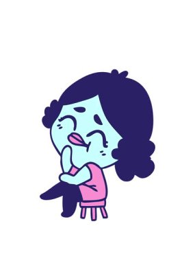 Bir kawaii kadınının serbest çizim animasyonunu genişletiyorum.