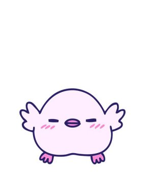 Sevimli yavru çizgi film kuşunun animasyonunu genişletiyorum.