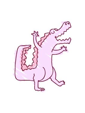 neon ışık efekti animasyonu timsah tebeşiri Parlak renkli çizim