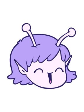 Uzaylı uzay kızının yüz tasarımının animasyonunu salla ve durdur