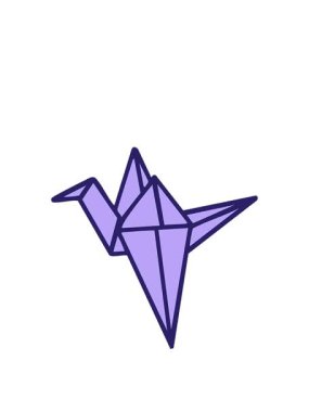 Japon yapımı katlanmış kanatlı bir vincin animasyonunu genişletiyorum.