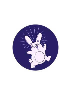 Dövme stili zıplayan tavşan ikonunun satış animasyonu