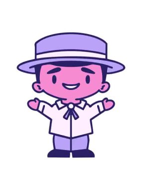 Geleneksel kıyafet çizgi filmindeki Brezilyalı adamın titreyen hareketi.