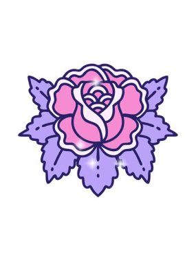 Bir gülün simgesel dövme görüntüsünün simgesel efekti