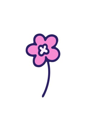 Sevimli bir çiçeğin çiziminin animasyonunu genişletiyor.