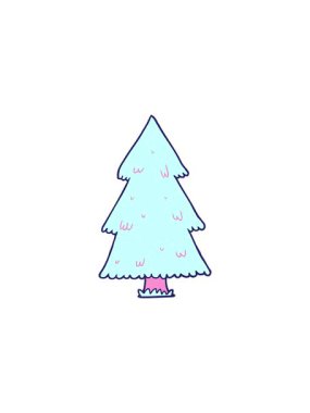 Çizgi film Noel ağacı çiziminin gösterişli satış animasyonu