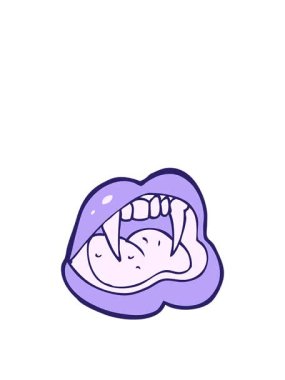 Çizgi filmdeki vampir dudaklarının zıplama hareketi.