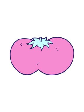 Çizgi filmin hareketli animasyonu. Kocaman bir domates.