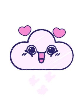 Bulut Tebeşiri Çiziminin dönen kalp animasyonu