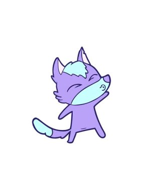 Çizgi film kurdu somurtmasının hareketli animasyonu