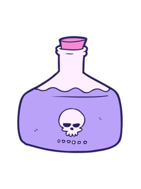 Suikastçı zehri şişesinin titreşimli animasyonu