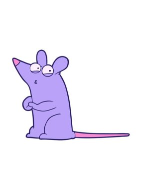 Şüpheli fare çizgi filminin basınçlı animasyonu