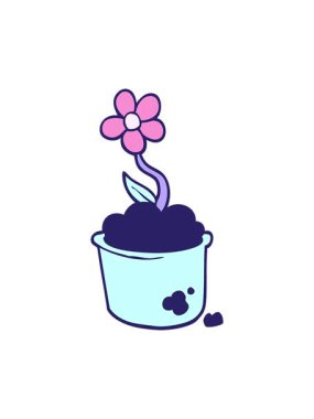 Karikatür karalama saksısının basınçlı animasyonu