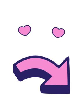 dönen kalpler sevimli ok karikatürünün animasyonu