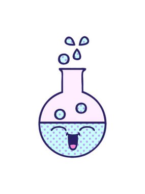 bir test tüpünün çizgi filminin canlandırmasını bob ve duraklat