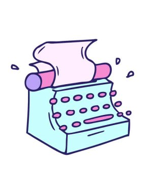 Eski moda daktilonun çizilmiş el çiziminin parlak ışık efekti animasyonu