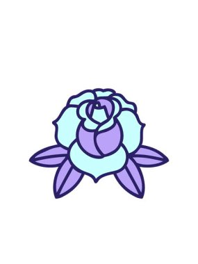 Dövme stili dekoratif bir çiçeğin çiziminin yanıp sönen radyal çizgileri