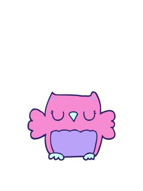 Tatlı çizgi film baykuşunun zıplama hareketi animasyonu