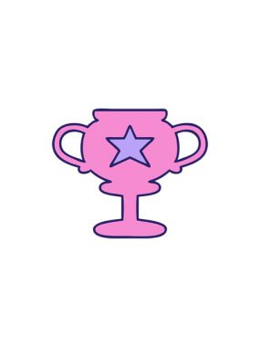 Radyoaktif parlak animasyon. Altın bir kupanın sevimli çizgi filmi.