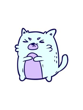 Kızgın bir kedinin neon ışık efekti animasyonu