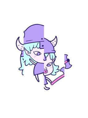 Güzel viking viking kız çizgi film animasyonu bölünmüş hareket