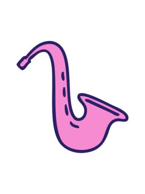 Bir müzik saksafonunun retro grunge doku çizgi filminin ışık efekti animasyonu