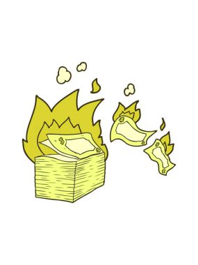 Yanan para çizgi filminin renk animasyonu değişiyor