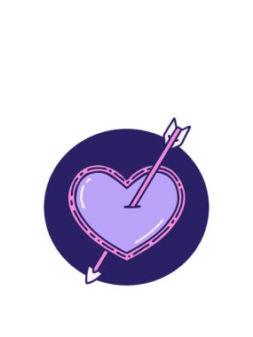 Bir okun ve kalbin dövme stili görüntüsünün canlandırılması