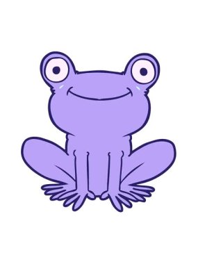 Komik bir kurbağanın titreşimli hareket animasyonu