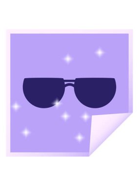 Güneş gözlüğü illüstrasyon çıkartmasının parlatıcı etkisi