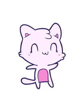 Çizgi film mutlu kedi tasarımı animasyonunun pixelize etkisi