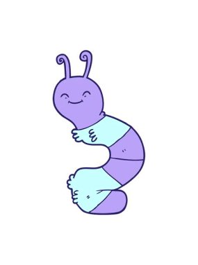 Çizgi film Mutlu Tırtıl 'ın Pikselleştirme etkisi