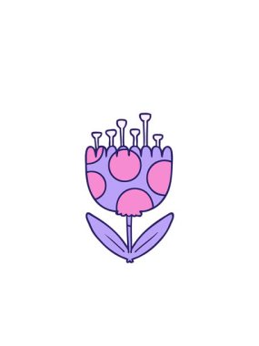 Yanıp sönen radyan çizgileri karikatür desenli bir çiçeğin canlandırması