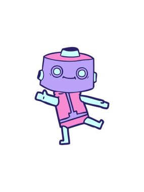 Çizgi film robot çiziminin hareketli animasyonu