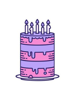 Doğum günü pastası çiziminin hareketli animasyonu