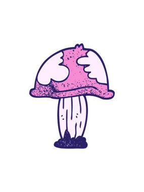 Zehirli mantarın karikatür karalamalarının dönen hareketi.