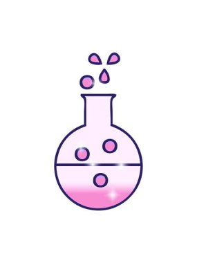 Kimya tüpünün gölgeli çizgi filminin simli etkisi.