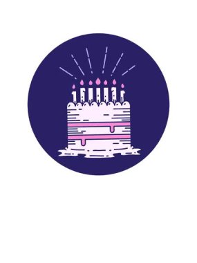 Dövme stili bir doğum günü pastasının canlandırmasını göster.