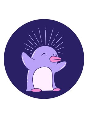 Mutlu bir penguenin hareketli animasyonu