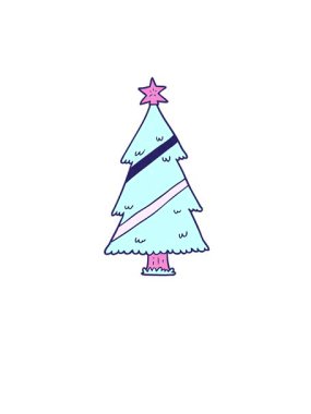 Sevimli noel ağacının yükselişi ve süzülmesi