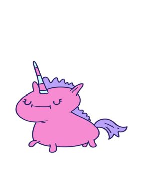 hareketli el animasyonu sihirli bir tek boynuzlu atın çizgi film karalaması