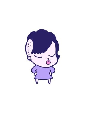 Çizgi film animasyonunu bölen güzel hippi kız.