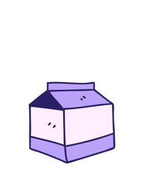 El animasyonunu genişletiyorum. Çizgi filmlerdeki gibi tuhaf bir meyve suyu kartonunu çiziyorum.