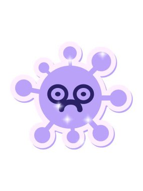 Üzgün bakışlı virüs çıkartmasının ışıltılı etkisi