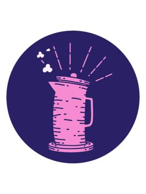 Dövme stili kahve sürahisinin animasyonunu bob ve duraklat