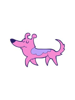 Garip çizgi film köpeğinin dönen hareketli animasyonu